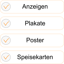 Anzeigen Plakate Poster Speisekarten