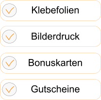 Klebefolien Bilderdruck Bonuskarten Gutscheine